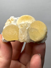 Load image into Gallery viewer, Rare Botryoidal Yellow Fluorite on Quartz Matrix  Collector Mineral Specimen – Maharashtra, India
