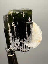 Load image into Gallery viewer, Dark Green Cap Stak Nala Tourmaline with Cleavelandite Flower – Haramosh Mountains, Pakistan | Thumbnail Specimen
