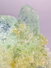 Load image into Gallery viewer, Luminous Mint Apophyllite with Glittering Druzy Sugar Quartz – India
