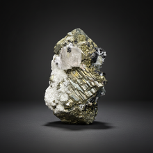 Load image into Gallery viewer, New Find: Huanzala Mine Peru Sphalerite + Chalcopyrite + Apatite + Calcite + Quartz | Collector Display Specimen
