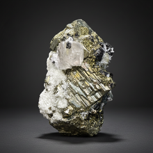 Load image into Gallery viewer, New Find: Huanzala Mine Peru Sphalerite + Chalcopyrite + Apatite + Calcite + Quartz | Collector Display Specimen
