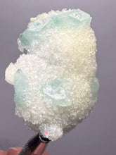 Load image into Gallery viewer, Luminous Mint Apophyllite with Glittering Druzy Sugar Quartz – India
