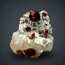 Load image into Gallery viewer, High-Grade Naturally Faceted Red Spessartine Garnet on Matrix — Skardu, Pakistan

