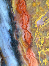 Load image into Gallery viewer, Pink Yellow Red Moroccan Agate | High Atlas Mountains •UNPOLISHED LAPIDARY  SLAB
