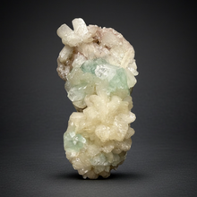Load image into Gallery viewer, High-Grade Gemmy Green Apophyllite on White Stilbite  | Deccan Traps, Maharashtra, India
