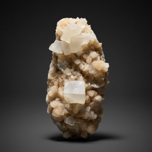 Load image into Gallery viewer, Rare Druzy Golden Diamond Calcite &amp; Pink Huelandite Matrix — Maharashtra, India | Collector Cabinet Specimen
