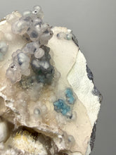 Load image into Gallery viewer, Blue-Green Chrysocolla in Botryoidal Chalcedony Cabinet Specimen | Indonesia
