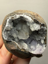 Load image into Gallery viewer, Druzy Lavender “Cactus” Amethyst + Diamond Calcite + Druzy Chalcedony Vug — Deccan Traps, Maharashtra, India
