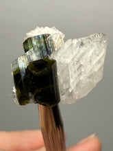 Load image into Gallery viewer, Blue Cap Dark Green Stak Nala Tourmaline and Cleavelandite – Haramosh Mountains, Pakistan | Thumbnail Specimen
