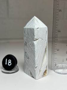 White Pseudomorph Agate after Anhydrite Obelisk Tower from Mexico