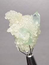 Load image into Gallery viewer, Luminous Mint Apophyllite with Glittering Druzy Sugar Quartz – India
