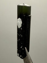 Load image into Gallery viewer, Dark Green Cap Stak Nala Tourmaline with Cleavelandite Flower – Haramosh Mountains, Pakistan | Thumbnail Specimen

