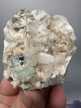 Load image into Gallery viewer, High-Grade Gemmy Green Apophyllite on White Stilbite &amp; Apophyllite | Deccan Traps, Maharashtra, India
