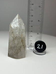 Dendrite Manganese Included Iron Oxide Quartz (Golden Healer) Obelisk Tower • RARE