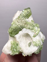 Load image into Gallery viewer, Electric Green Diopside on Quartz – Collector Mineral Specimen (Gilgit-Baltistan) Pakistan
