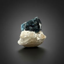 Load image into Gallery viewer, Blue Cap Tourmaline on Quartz Specimen – Pakistan
