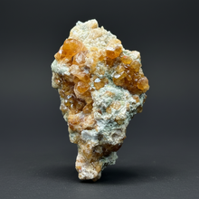 Load image into Gallery viewer, Hessonite Garnet Cluster on Matrix – Natural Collector Specimen from Pakistan | High-Grade Orange-Red Garnet Crystals
