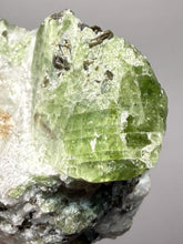 Load image into Gallery viewer, Electric Green Diopside on Quartz – Collector Mineral Specimen (Gilgit-Baltistan) Pakistan
