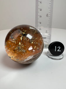 Garden Quartz Golden Rutile and/or Cubic Golden Pyrite Sphere • High Grade • RARE