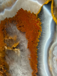 Rare Moroccan Orange Plume Agate Collected by Indigenous Nomads | Ancient Beauty from the Sahara