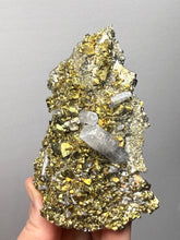 Load image into Gallery viewer, 4” New Find: Huanzala Mine Peru Sphalerite + Chalcopyrite + Apatite + Calcite + Quartz | Collector Display Specimen
