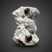 Load image into Gallery viewer, High-Grade Naturally Faceted Red Spessartine Garnet on Matrix — Skardu, Pakistan
