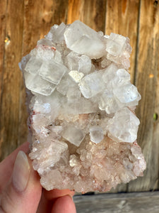 Mint Green + Pink Apophyllite + Pink Heulandite • Maharashtra, India