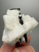 Load image into Gallery viewer, Dark Green CapStak Nala Tourmaline on Cleavelandite Matrix – Haramosh Mountains, Pakistan

