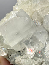 Load image into Gallery viewer, Druzy Chalcedony with Druzy Clear Apophyllite | Maharashtra, India
