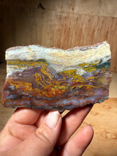 Load image into Gallery viewer, PREMIUM DISPLAY or LAPIDARY SLAB • Moroccan “Dream Landscape Jagate” (Purple, Teal, Red, Green, Red, Yellow &amp; Orange Moss Plume Agate + Jasper) Stone • Double Sided • High Atlas Mountains • Unpolished
