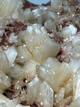 Load image into Gallery viewer, XLG Shiny Peach Stilbite and Mint Green Apophyllite on Druzy Red Heulandite – High-Grade Collector Mineral Specimen from India
