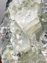 Load image into Gallery viewer, High-Grade Green Apophyllite on Black Chalcedony – Deccan Traps, Maharashtra, India (Collector Cabinet Specimen)
