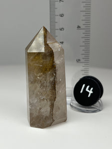 Dendrite Manganese Included Iron Oxide Quartz (Golden Healer) Obelisk Tower • RARE