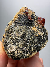 Load image into Gallery viewer, Naturally Faceted Zircon Crystal on Pegmatite–Biotite Matrix • Pakistan Mineral Specimen
