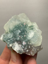 Load image into Gallery viewer, Druzy Green Apophyllite on Red &amp; Green Heulandite – Deccan Traps, Maharashtra, India
