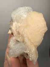 Load image into Gallery viewer, High-Grade Apophyllite on Pink Stilbite Zeolite | Indian Collector Mineral Specimen
