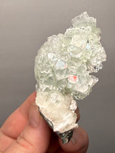 Load image into Gallery viewer, Gemmy Mine Green Radial Apophyllite on White Stilbite &amp; Apophyllite | Deccan Traps, Maharashtra, India
