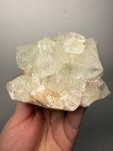 Load image into Gallery viewer, High-Grade Light Green Apophyllite on Pink Stilbite Zeolite | Indian Collector Mineral Specimen
