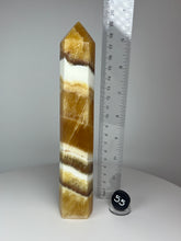 Load image into Gallery viewer, Coco Mango Onyx Calcite Obelisk Tower
