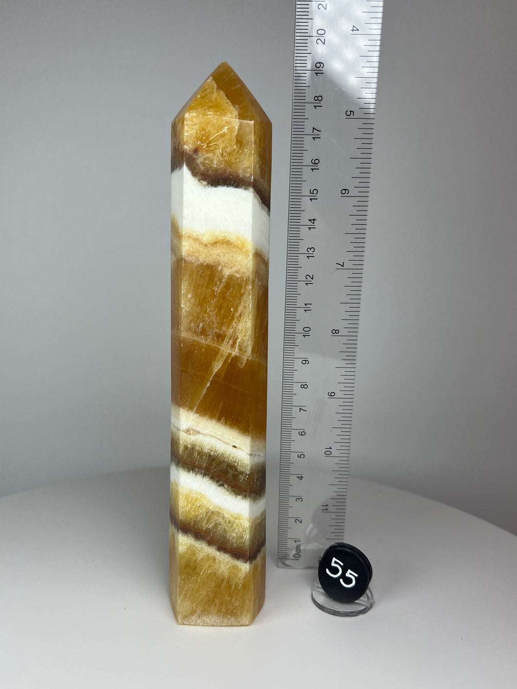 Coco Mango Onyx Calcite Obelisk Tower