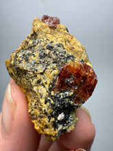 Load image into Gallery viewer, Naturally Faceted Zircon Crystal on Pegmatite–Biotite Matrix • Pakistan Mineral Specimen

