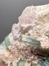 Load image into Gallery viewer, Pink Morganite, Blue Green Indicolite &amp; Purple Lepidolite Mineral Specimen from Pakistan – Collector Grade Pegmatite Piece
