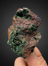 Load image into Gallery viewer, Brochantite Collector Mineral Specimen – Vivid Green Copper Crystals from Morocco
