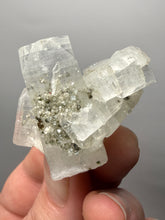 Load image into Gallery viewer, Gemmy Clear Apophyllite with Okenite + Green Heulandite | Zeolite Specimen | Maharashtra, India
