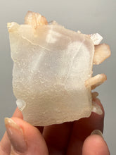 Load image into Gallery viewer, Red Heulandite on 
Pink Stilbite with Druzy Frosted Optical Calcite — India Zeolite Specimen
