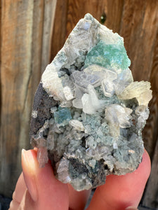 Mint Green (Disco Ball) Radial Apophyllite + White Heulandite • Maharashtra, India