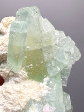 Load image into Gallery viewer, Luminous Mint Apophyllite with Glittering Druzy Sugar Quartz – India
