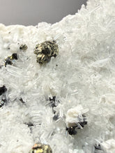 Load image into Gallery viewer, 2” New Find: Huanzala Mine Peru Sphalerite + Chalcopyrite + Apatite + Calcite + Quartz | Collector Display Specimen
