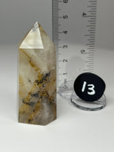 Load image into Gallery viewer, Dendrite Manganese Included Iron Oxide Quartz (Golden Healer) Obelisk Tower • RARE
