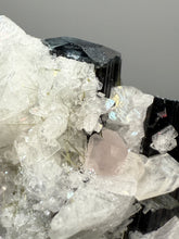 Load image into Gallery viewer, Blue Cap Dark Green Stak Nala Tourmaline With Pink Morganite on Cleavelandite Matrix – Haramosh Mountains, Pakistan
